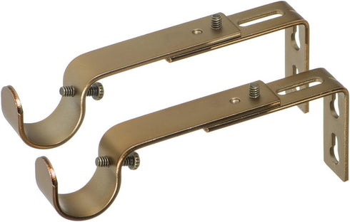Ivilon Adjustable Brackets for Curtain Rods - for 7/8 or 1 Inch Rods. Set of 2 - Warm Gold...