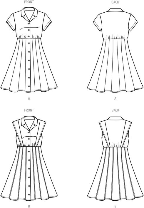 Know Me Misses' Button Front Dresses Sewing Pattern Kit, Design Code ME2031, Sizes 18-20-22-24-26...