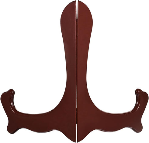 uxcell 4pcs 6.3" Easel Plate Holder, Wood-like Plastic Folding Display Stand Brown for Decorative Picture Frame...
