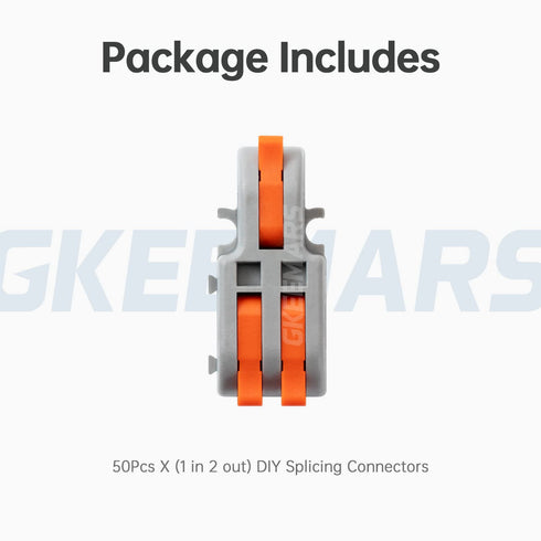 GKEEMARS 50Pcs Mini Electrical Wire Connectors, DIY Splicing into 4/6/8/9/10 Way Butt Terminal Block Connectors (1 in 2 Out - Nylon)...