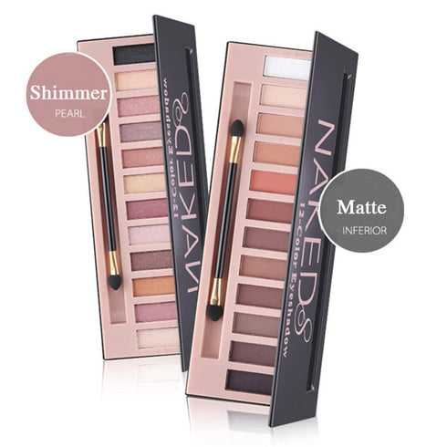 BestLand 2 Pack 12 Colors Makeup Nude Colors Eyeshadow Palette Natural Nude Matte Shimmer Glitter Pigment Eye Shadow Pallete Set Waterproof Smokey...