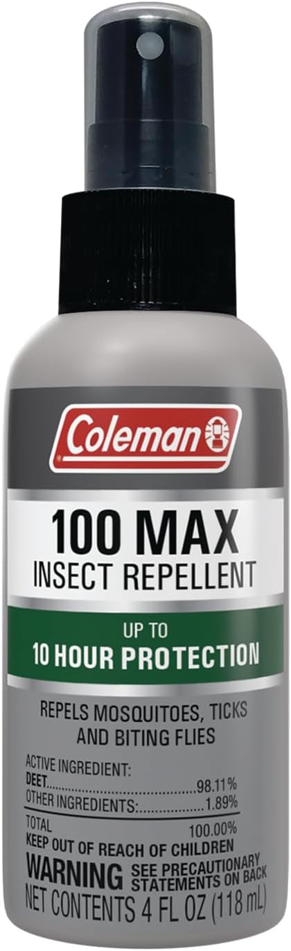 Coleman Insect Repellent Spray - 100% MAX DEET Insect Repellent Pump Spray, protection against ticks, mosquitoes, chiggers, gnats, fleas and flies...