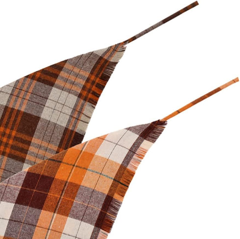 Fall Dog Bandana Autumn Thanksgiving Plaid Reversible Triangle Bibs Scarf Accessories for Dogs Pets...