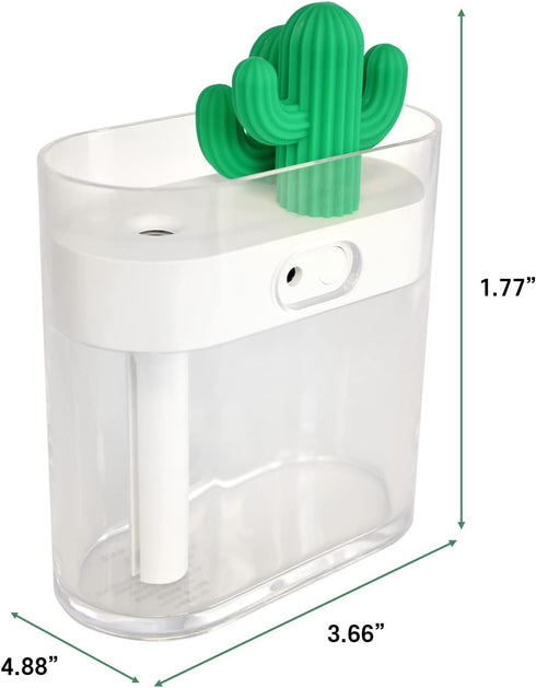 Eutuxia Mini Portable Cactus Bottle Caps Humidifier with USB Cable, Perfect for Home Office Car Airplane Bedroom Etc, Cool Soothing Mist & LED Moo...