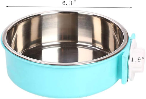 Pet Hanging Bowl 2-in-1 Removable Stainless Steel Food Hanging Bowl for Puppy/Cat, Andiker Pet Bowl Hanging Cage Large Water Food Feeder for Dogs ...