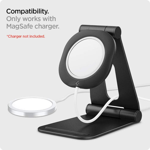 Spigen Mag Fit S Designed for MagSafe Charger Stand Aluminum Adjustable Phone Stand Compatible with iPhone 15/14/13/12 Series, AirPod Pro, AirPod ...