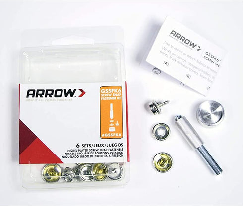 Arrow GSSFK6 Screw Snap Fastener Kit (Set of 6)...