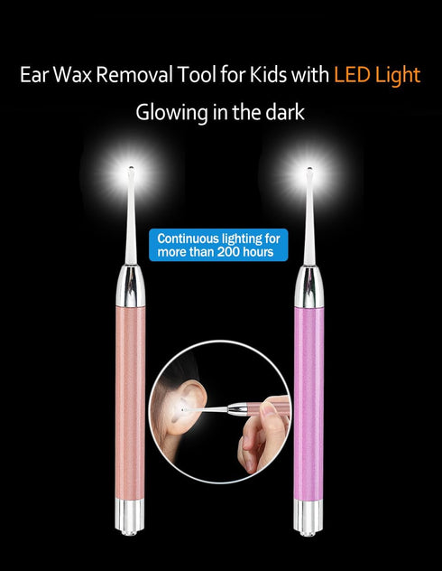 Ear Wax Removal Tool?Ear Pick?LED Lights Ear Cleaning Kit?Updated Version?Non-Slip?Soft Safety Spoon Head?BPA Free?Replaceable and Easy to Clean?S...