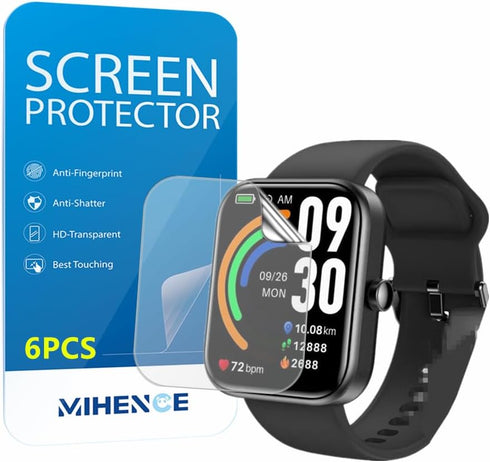 Screen Protector Compatible for TOZO S3 Smart Watch, HD Full Coverage TPU Protective Film Compatible for TOZO S3 1.83-inch Smartwatch (6PCS)...