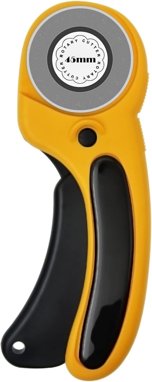 45mm Rotary Cutter, RosyMyth Fabric Cutter, for Paper, Leather Cutting, Quilting Sewing Scrapbooking, Seamstress, Tailors (Yellow)...