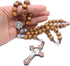 Nazareth Store Wood Beads Rosary Necklace Saint Benedict Medal & Catholic Cross Religious Prayer Chaplet String Handmade - Velvet Bag...
