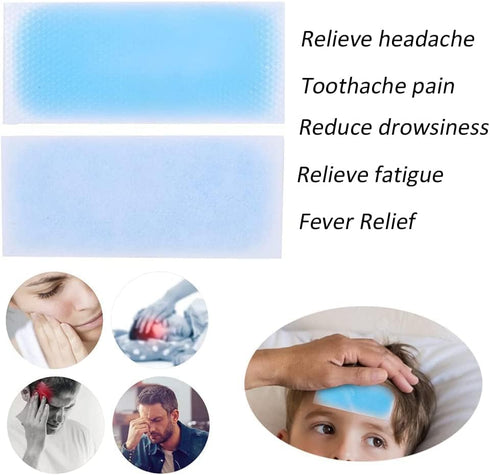 HI FINE CARE 10 Sheets Cooling Patches for Fever Discomfort, Pain Relief, Cooling Relief Fever Reducer, Kids Cool Pads Soothe Headache Pain, Pack ...