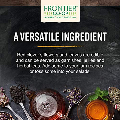 Frontier Co-op Organic Whole Red Clover Blossoms, 0.71oz - Fragrant, Natural & Versatile for Garnishes & Red Clover Tea - Kosher, Non-Irradiated...