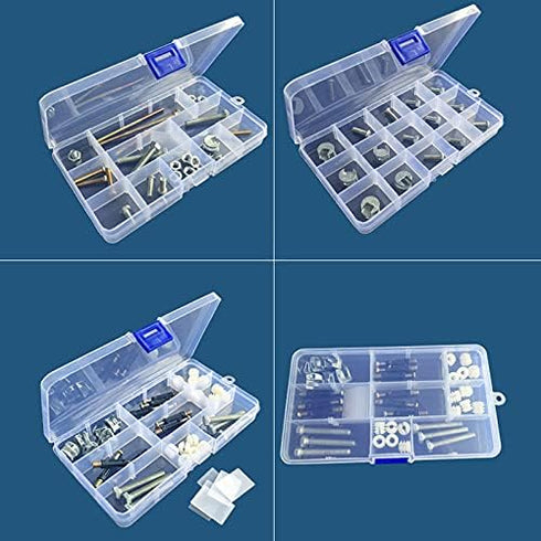 OriGlam 17cm x 8cm Clear Visible Plastic Box, Storage Box Case Container Organizer (17cm x 8cm)...