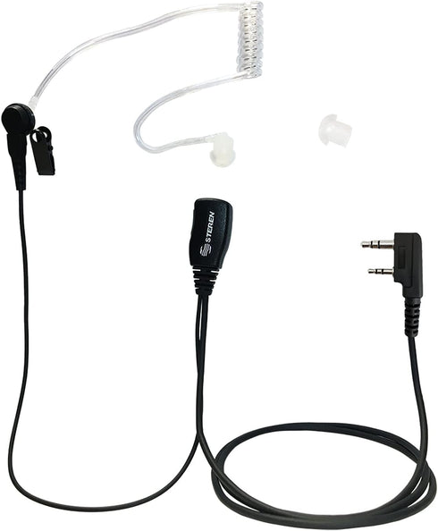 1.5-Wire Security & Surveillance Clear Acoustic Tube Earpiece Headset with PTT Button Mic Compatible with Kenwood, Baofeng & Retevis Radios H-777,...