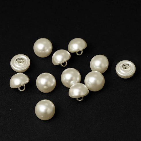10mm Bridal Pearl Plastic Button with Shank Back by 12-pcs, TR-12201 (Ivory)...