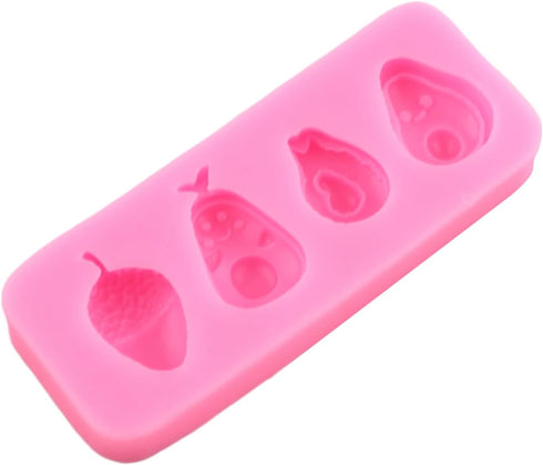 Lovely Small Items Silicone Fondant Molds Fruit Silicone Molds Avocado Pine Cones Chocolate Mold For Cake Decorating Cupcake Topper Candy Chocolat...