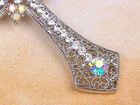 Alilang Holy Anglo Saxon Clear Crystal rhinestone Christian Cross Jewelry Pin Brooch...