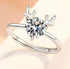 HUKQBUNX 925 Sterling Silver Cut 3 Carat Cubic Zircon Christmas Deer Ring Engagement Diamond Ring Wedding Lady Elegant Diamond Ring Opening Adjust...