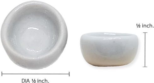 ½" Inch Diameter White Round Ceramic Sauce Bowls Set Of 10 Pieces Tiny Tableware - Miniature Plate Crockery Cutlery Kitchen Utensil Hand Made Pain...