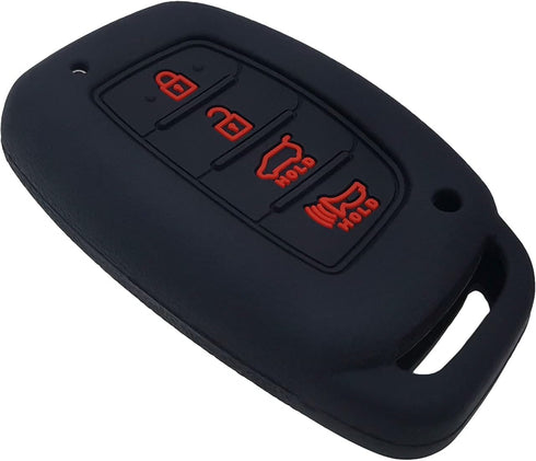 GFDesign 2 Pcs Silicone 4 Buttons Key Fob Cover Remote Case Keyless Protector Compatible with 2019 2018 2017 2016 2015 2014 2013 Hyundai Elantra S...