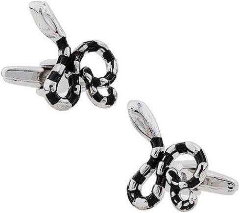 Snake Pair Cufflinks in a Presentation Gift Box & Polishing Cloth...