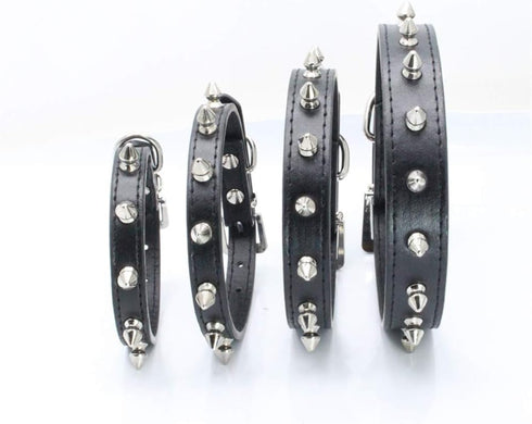 Spiked Studded Leather Dog Collar Mushrooms Rivets Cat Collar for Small Medium Dog Cat Puppy Kitty (S, Pink)...