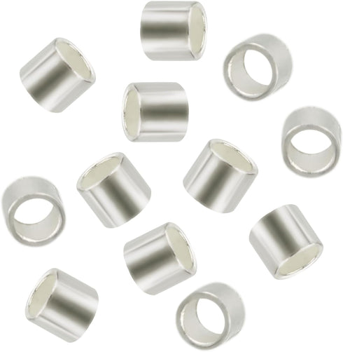 30 Pcs Crimp Beads for Jewelry Making - S925 Sterling Silver Crimping Beads, 2 mm Crimp Tube Beads for DIY Earrings Bracelet Necklace Jewelry Maki...