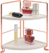 2-Tier Bathroom Countertop Organizer - Vanity Tray Cosmetic & Makeup Storage- Kitchen Spice Rack Standing Shelf - Corner Storage Shelf, Rose Gold...