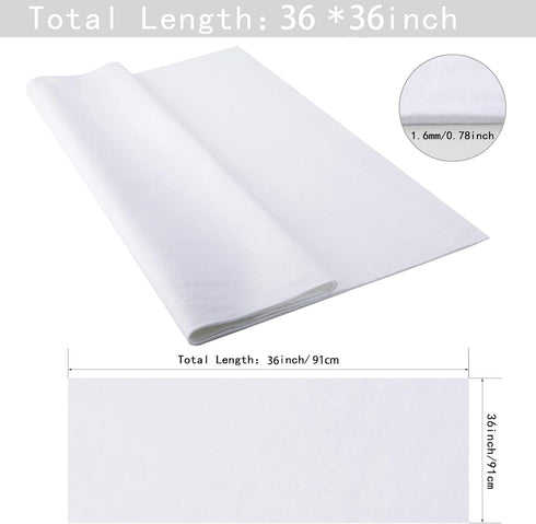 Felt Fabric 36 * 36 Inch Wide 1.6mm,Fabric Sheets Soft Woven Acrylic Craft Fabric for DIY Craftwork Sewing Patchwork,Craft Felt(white?...