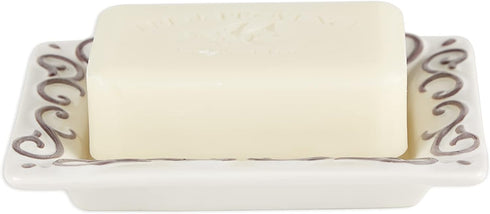 Pre de Provence with a White-Washed Terracotta Finish Soap Dish, 8.8 Ounce (Pack of 1)...