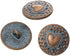 KARMELLING 10PC Metal Sewing Shank Buttons, Antiqued Copper Heart Carved Spray Painted Blue Round Button 18mm(6/8")...