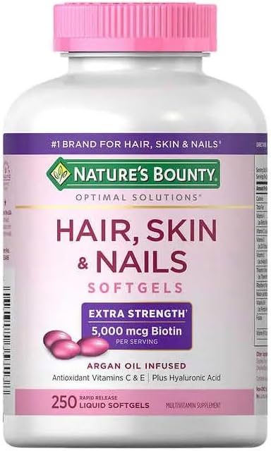 Nature's Hair, Skin & Nails Extra Strength 5,000 mcg Biotin Per Serving x 83 Servings (250 Softgels)...