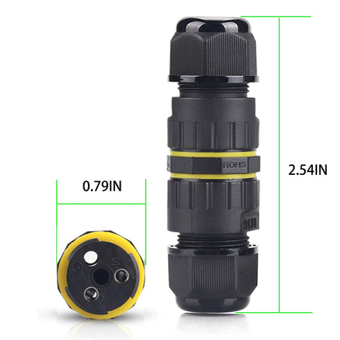 IP68 Waterproof 2 Way 2 Pin Junction Box Electrical Cable Connector,5 Pack 17.5A 400V M16 Wire Range(3.5-7mm) Used for Outdoor Rapid Maintenance E...