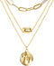 FAMARINE 18K Gold Plated Layered Necklaces Set,3 Layers Gold Chain Pendant Layering Necklace (Seperable) for Women Birthday Christmas Gifts...