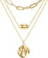 FAMARINE 18K Gold Plated Layered Necklaces Set,3 Layers Gold Chain Pendant Layering Necklace (Seperable) for Women Birthday Christmas Gifts...