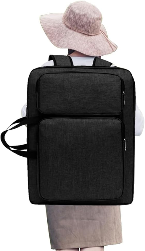 8K Art Portfolio Carry Bag Waterproof Artist Portfolio Case Portable Artist Tote Bag Adjustable Art Supplies Storage Bag Canvas Carrying Case with...