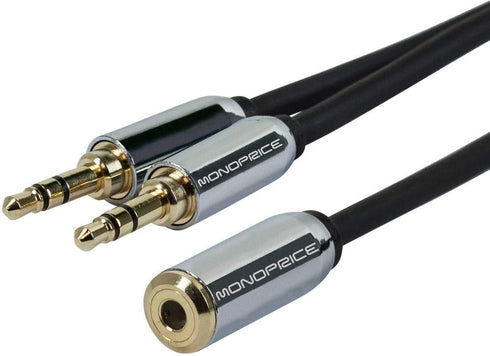 Monoprice 110146 6-Inch 3.5mm Stereo Jack Splitter for Mobile - Retail Packaging...
