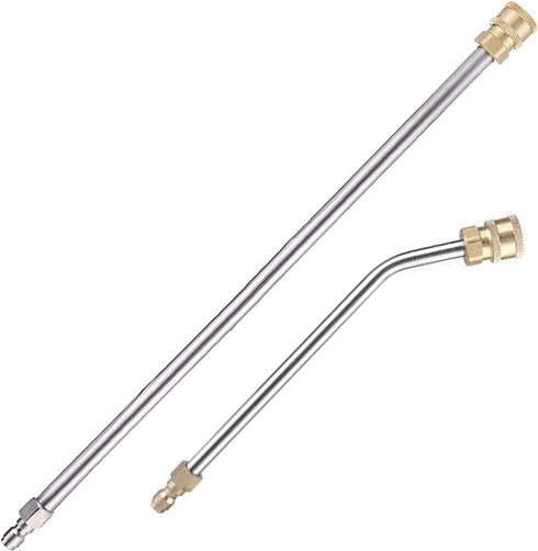 2Pcs Pressure Washer Extension Wand, Extension Lance (15"/38cm) + 30°Curved Extension Rod (8.7"/22cm), 1/4 Inch Quick Connect, 4000 PSI...