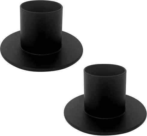 Iron Taper Candle Holder Round - Set of 2, Rustic Candlestick Holder for Home Decoration, Wedding, Anniversary, Housewarming, Birthday, Candle Sta...