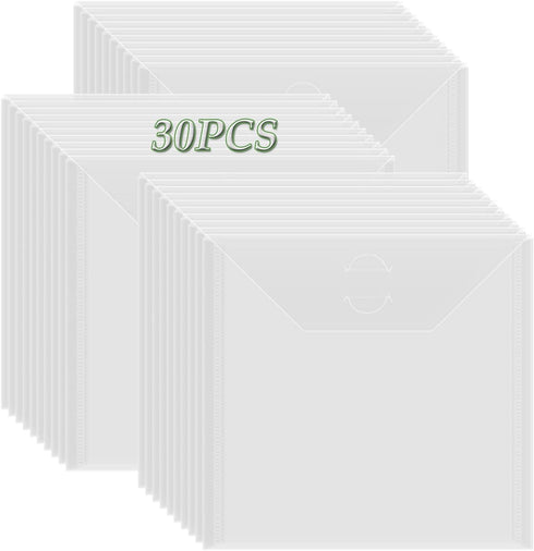 BAOFALI30 Pcs 7x5inch Stamp & Die Storage Pockets Resealable Clear Plastic Seal Bags Storagefor Cutting Dies Stamp Crafts for DIY Scrapbooking Pap...