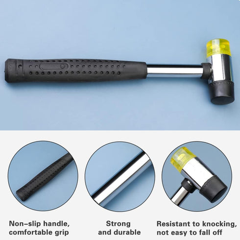 TLKKUE 120 Sets Leather Snap Fasteners Kit, Snap Buttons with Rubber Hammer, 10mm Metal Snap Buttons Press Studs with 4 Setting Tools, 6 Color Lea...
