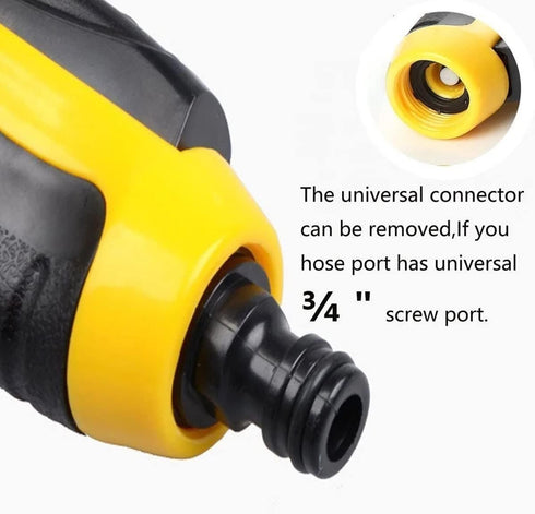 Water Hose Nozzle 8 Spray Patterns Spray Nozzle High Pressure Garden Foam Gun Hose Nozzle with Built-in Soap Dispenser - Yellow...