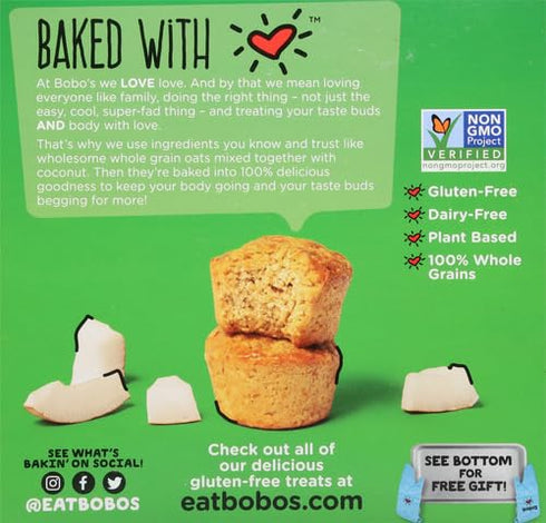 Bobo's Oat Bites, Coconut, 1.3 Ounce - 5 Count (Pack of 1)...
