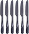 Black Dinner Knife Set, 9.2-inch Stainless Steel Shiny Black Dinner Table Knife Silverware, Set of 6...