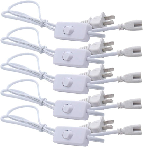 5 Pcs T5/T8 LED Power Cord with ON/Off Switch, 3.28Ft Length T5/T8 LED Light Extension Cable...