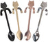 OBANGONG 4 Pcs Coffee Spoon Set - Mini Cat Hugging Kitty Tea Soup Sugar Dessert Appetizer Seasoning Bistro Hanging Cup Spoon...