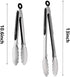 ALLTOP Metal Cooking Tongs,Stainless Steel Food Tong with No-slip Silicon and Locking Ring for Kitchen - 9 &12 inch,Set of 2-Black...
