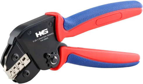 HKS Crimping Tool for Open Barrel Terminals - 24-16 AWG (0.25-1.5mm²) Labor-saving Crimper for AMP-TE 2.8/4.0/4.8/6.3 JST-SM2.54/XH2.54/VH3.96 & M...