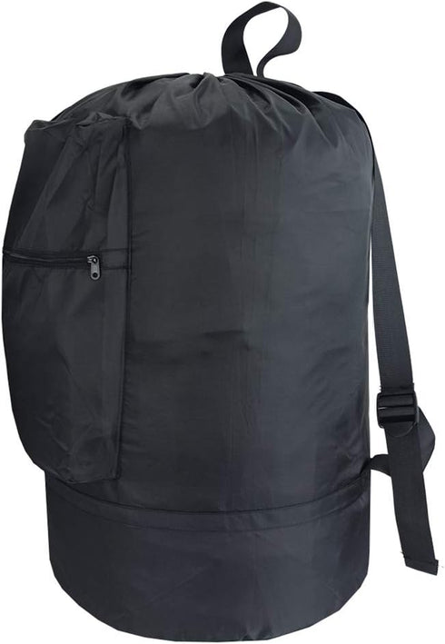 Washable Laundry Bag Backpack with Zipper Pocket, Heavy Duty Clothes Bag, 2 Strong Adjustable Shoulder Straps with Drawstring Closure for Travel, ...